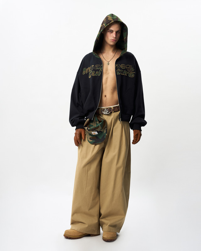 Insane® Camo Patch Hoodie Zip - Black