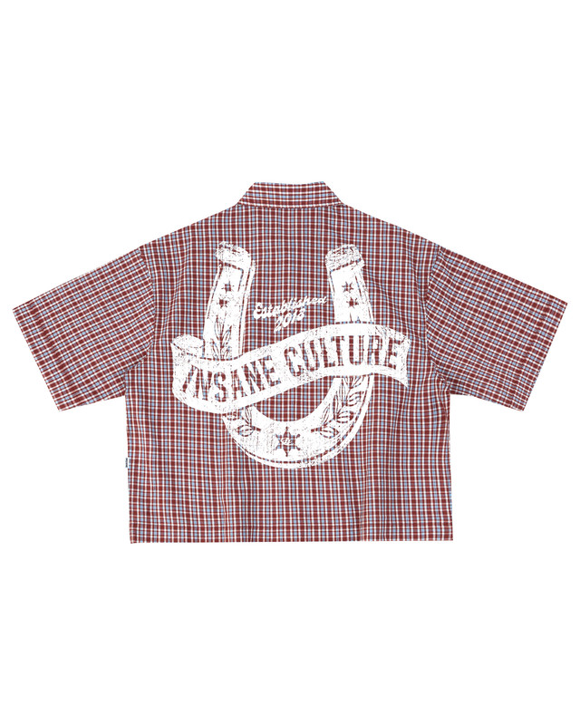 Insane® Horseshoe Plaid Shirt - Wine