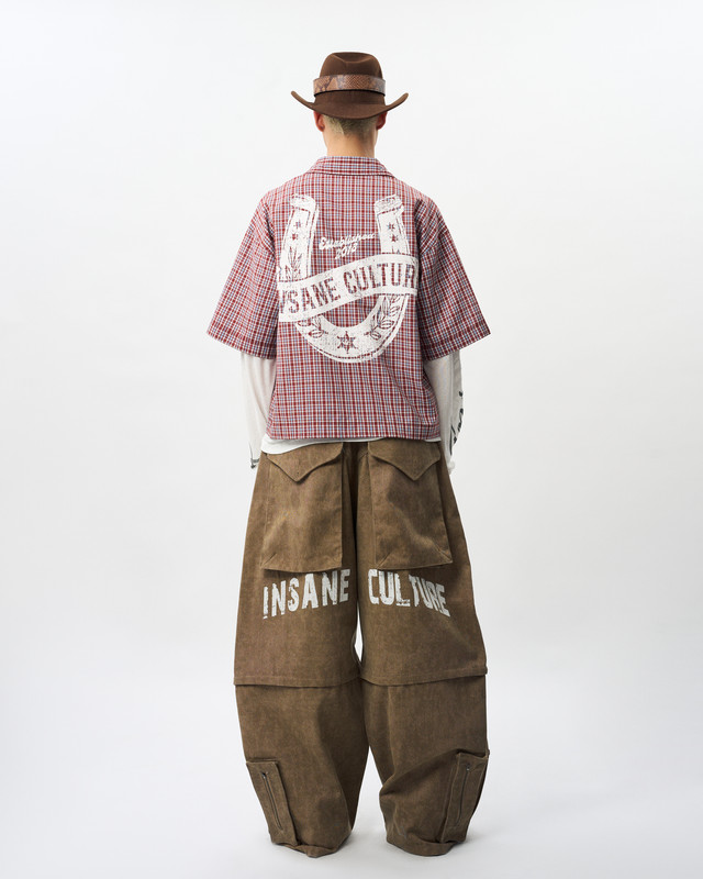 Insane® Horseshoe Plaid Shirt - Wine