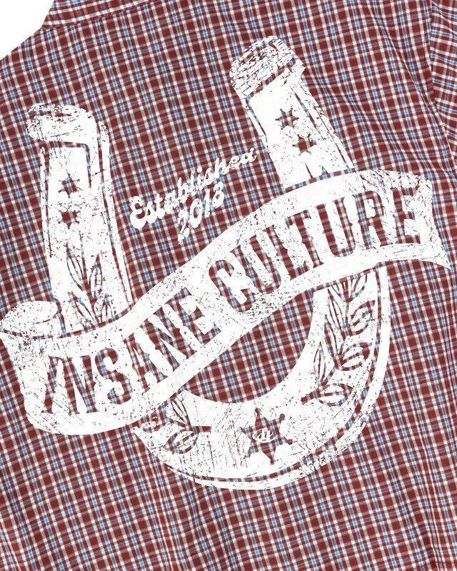 Insane® Horseshoe Plaid Shirt - Wine