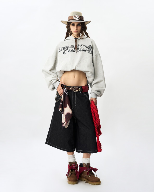 Insane® Horseshoe Jorts - Raw Denim