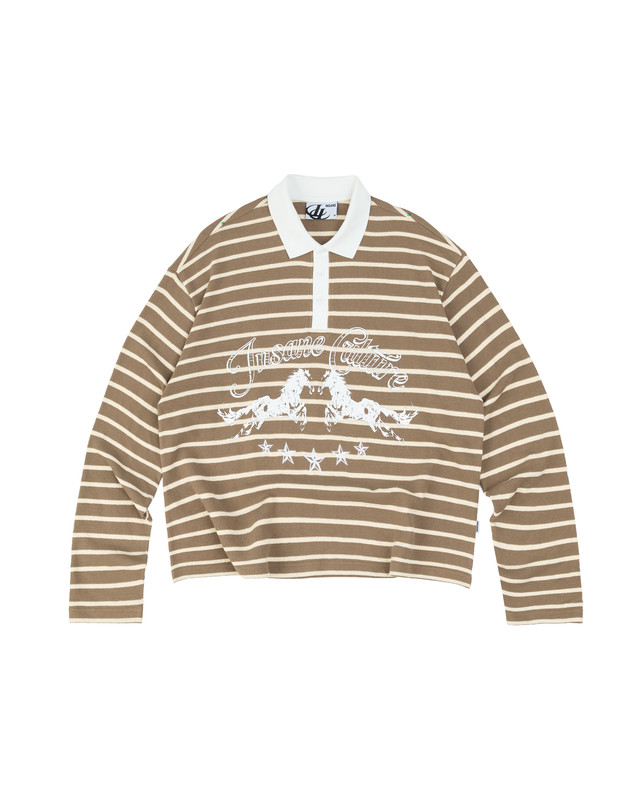 Insane® Twin Horse Polo Long-Sleeve - Pale Olive