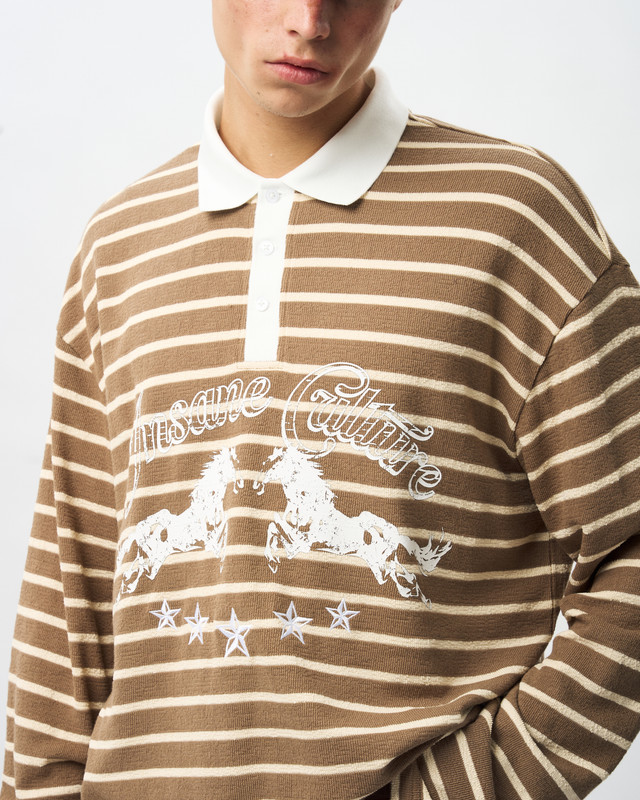 Insane® Twin Horse Polo LongSleeve - Pale Olive