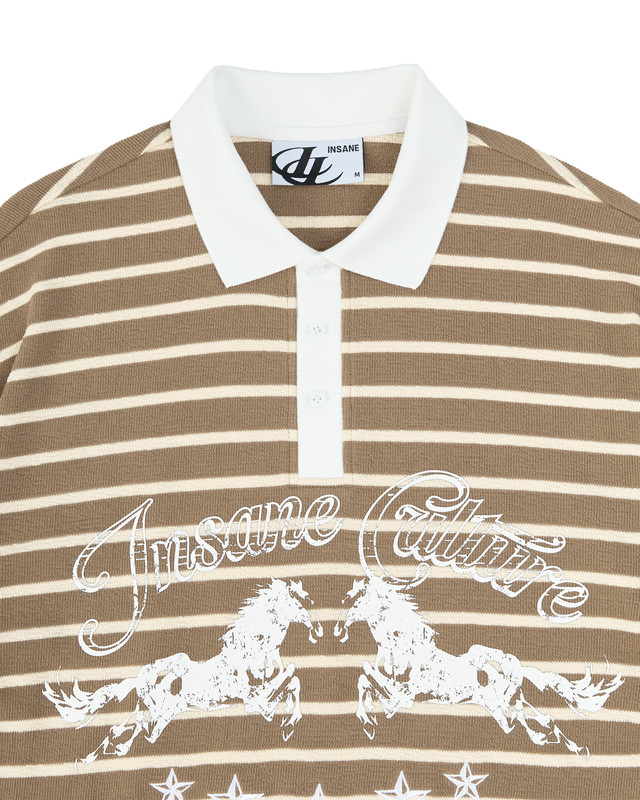 Insane® Twin Horse Polo LongSleeve - Pale Olive