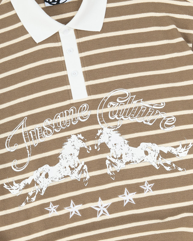 Insane® Twin Horse Polo LongSleeve - Pale Olive