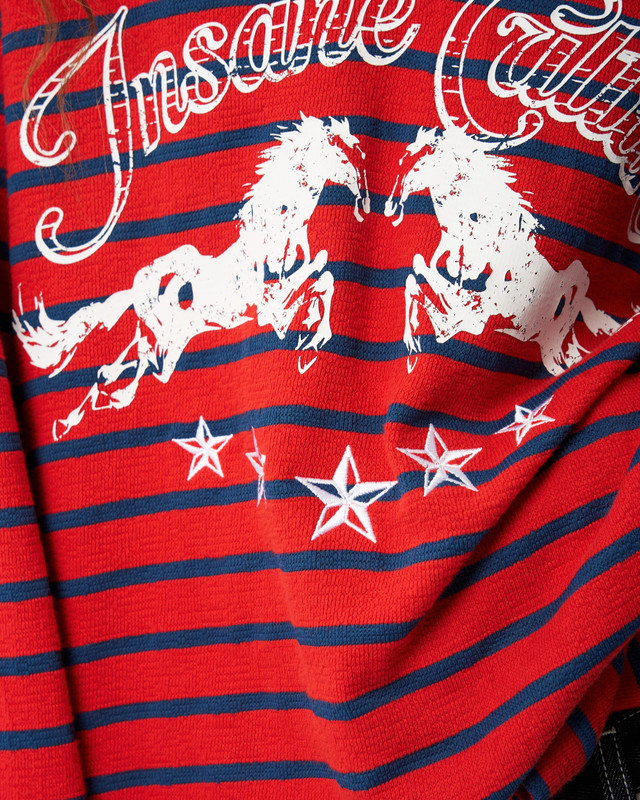 Insane® Twin Horse Polo LongSleeve - Red