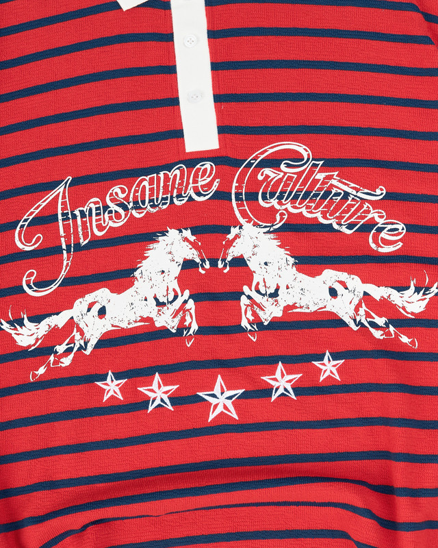 Insane® Twin Horse Polo LongSleeve - Red