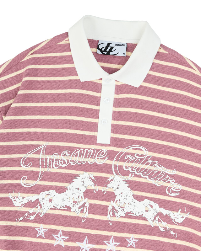 Insane® Twin Horse Polo LongSleeve - Dusty Rose