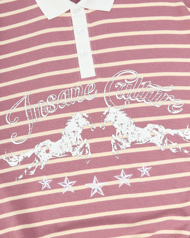 Insane® Twin Horse Polo LongSleeve - Dusty Rose