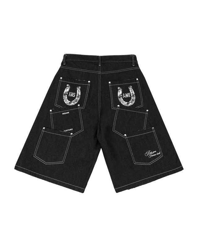 Insane® Horseshoe Jorts - Raw Denim