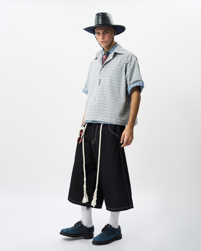 Insane® Horseshoe Jorts - Raw Denim