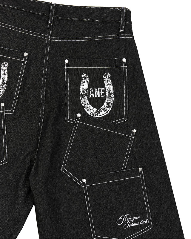 Insane® Horseshoe Jorts - Raw Denim