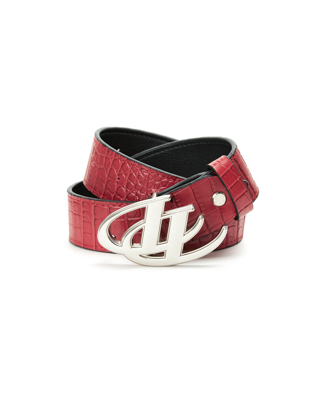 Insane® Animal Skin Belt Red Crocodile Pattern