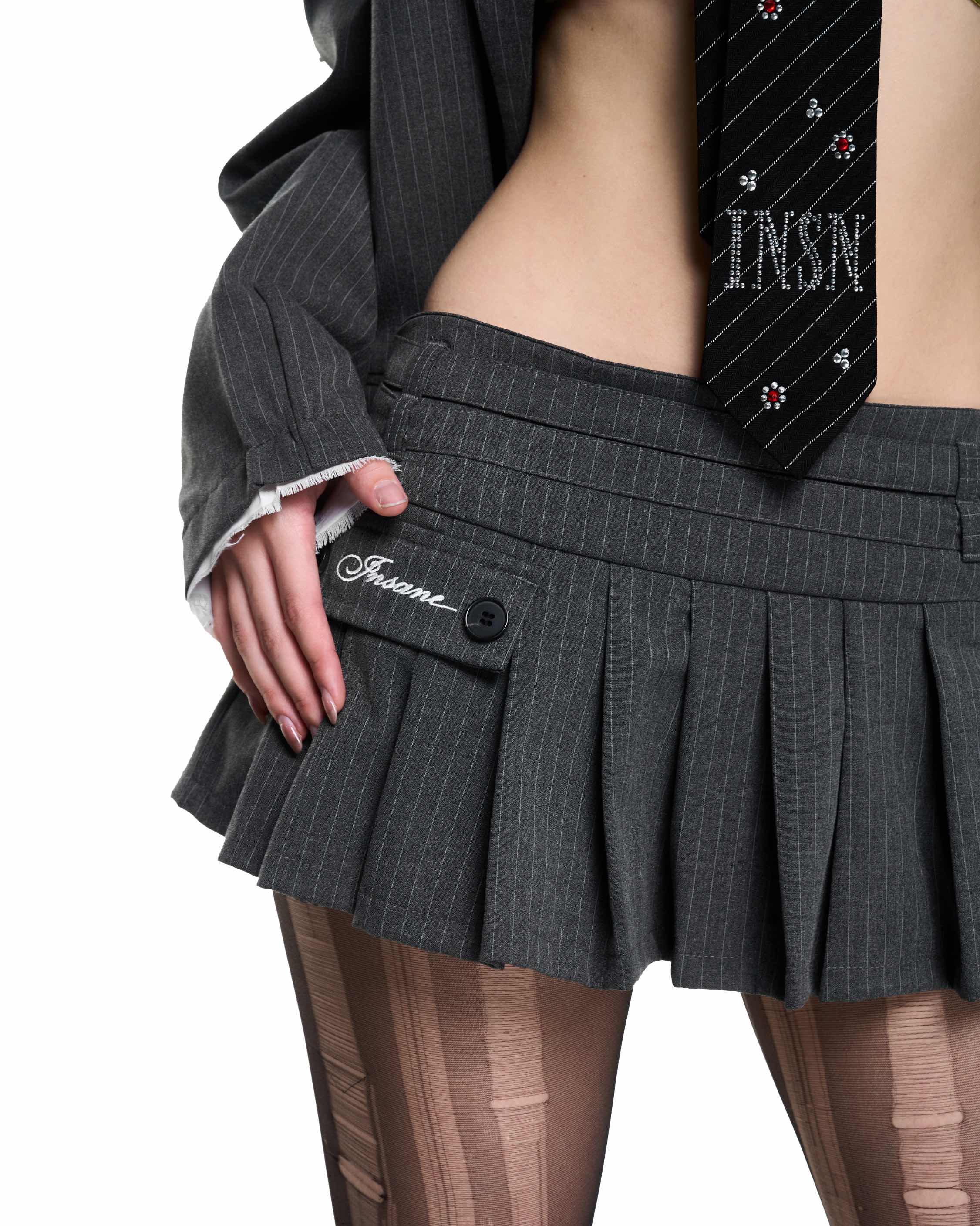 Insane® Campus Mini Skirt - Dark Grey