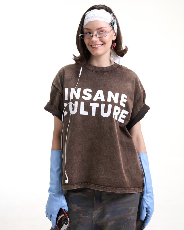 Insane® Culture 26 Washed Tee - Faded Brown
