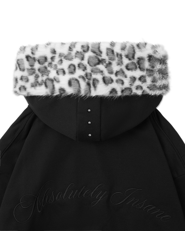 Insane® Arctic Leopard Hoodie Zip - Black