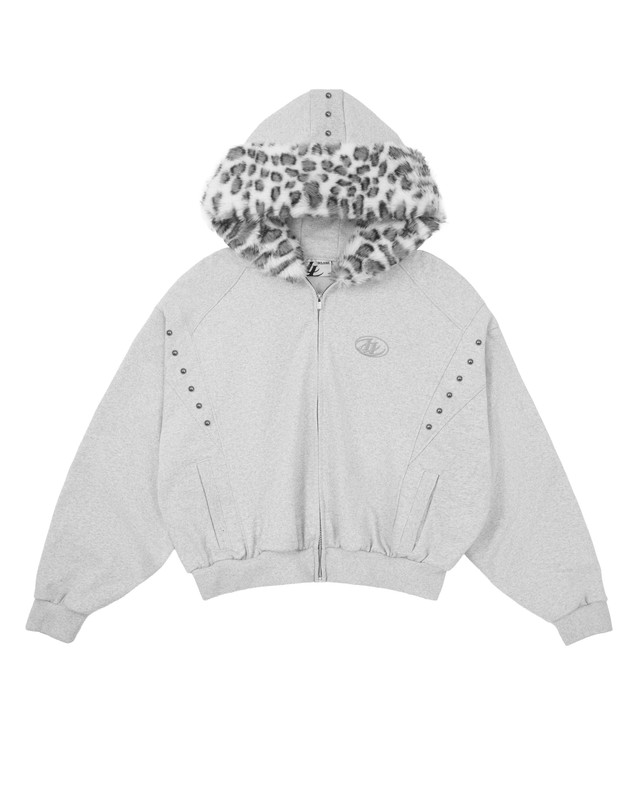 Insane® Arctic Leopard Hoodie Zip - Melange