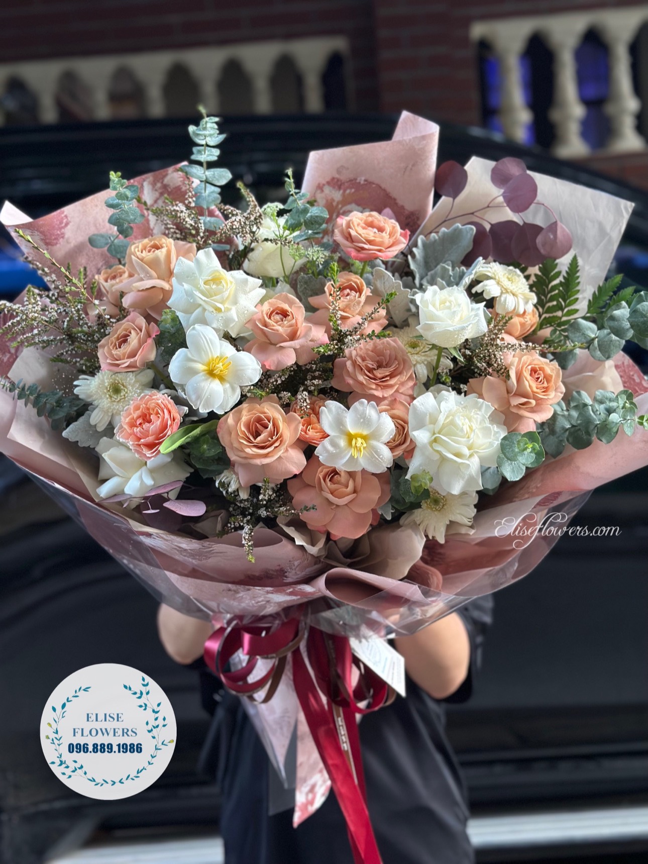 Bó hoa màu hồng nâu coffee sang trọng - Hoa sinh nhật đẹp ở Hà Nội