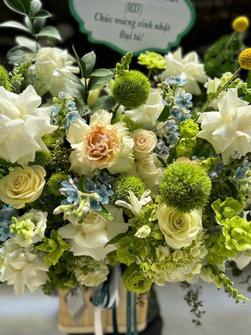 Hình ảnh hoa chúc mừng sinh nhật màu xanh lá đẹp