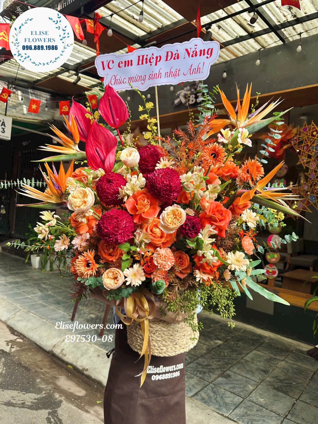 Mua lẵng hoa tone cam tặng sếp, chúc mừng lãnh đạo | Điện hoa Hà Nội - Eliseflowers