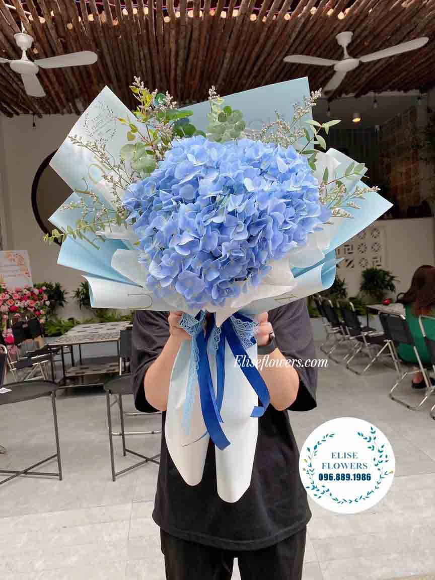 Bó cẩm tú cầu xanh mint đẹp tinh tế | Hoa bó đẹp ở Cầu Giấy - Hà Nội | Hoa cẩm tú cầu