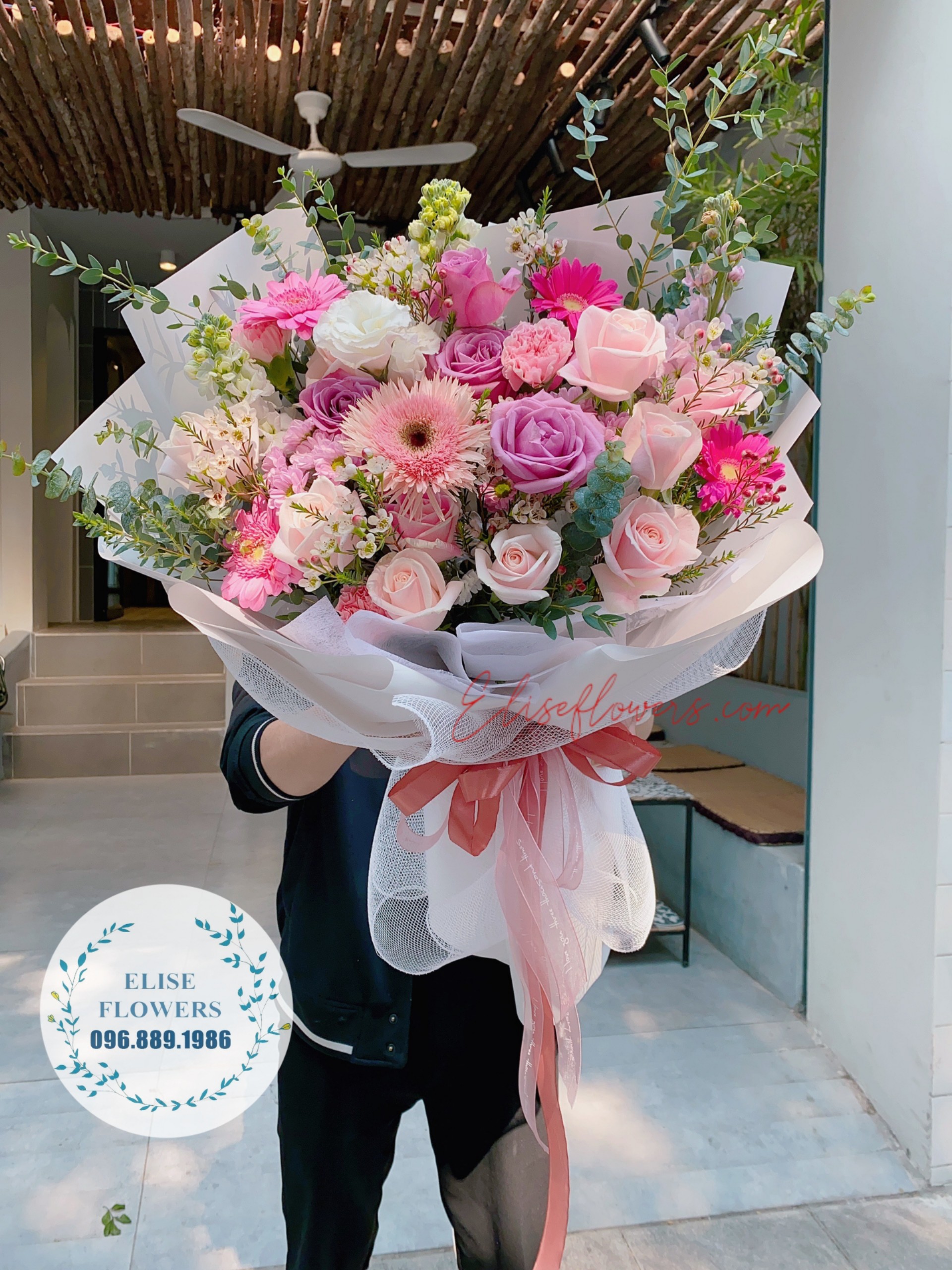 Bó hoa màu hồng đẹp mộng mơ | HOA TẶNG BẠN GÁI XINH | BÓ HOA ĐẸP TẠI QUẬN CẦU GIẤY