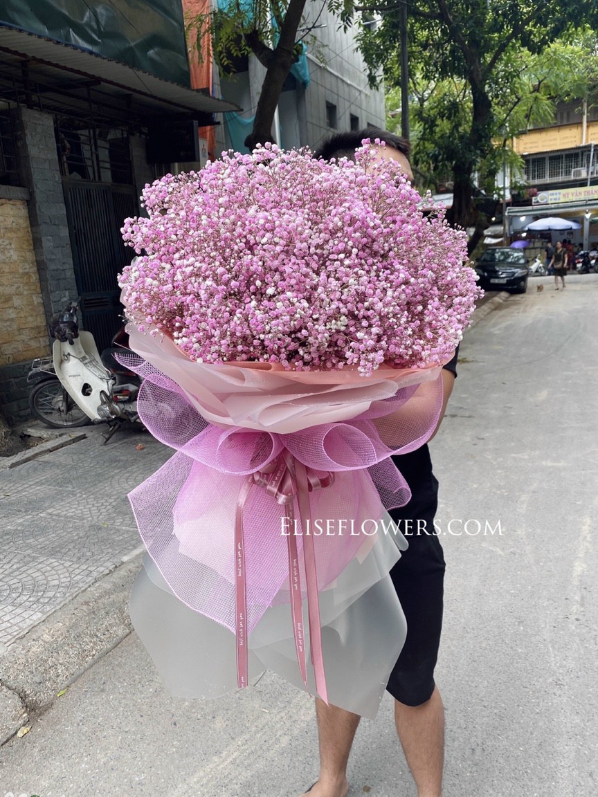 Bó hoa baby tặng bạn gái. Điện hoa bó đẹp tại Eliseflowers