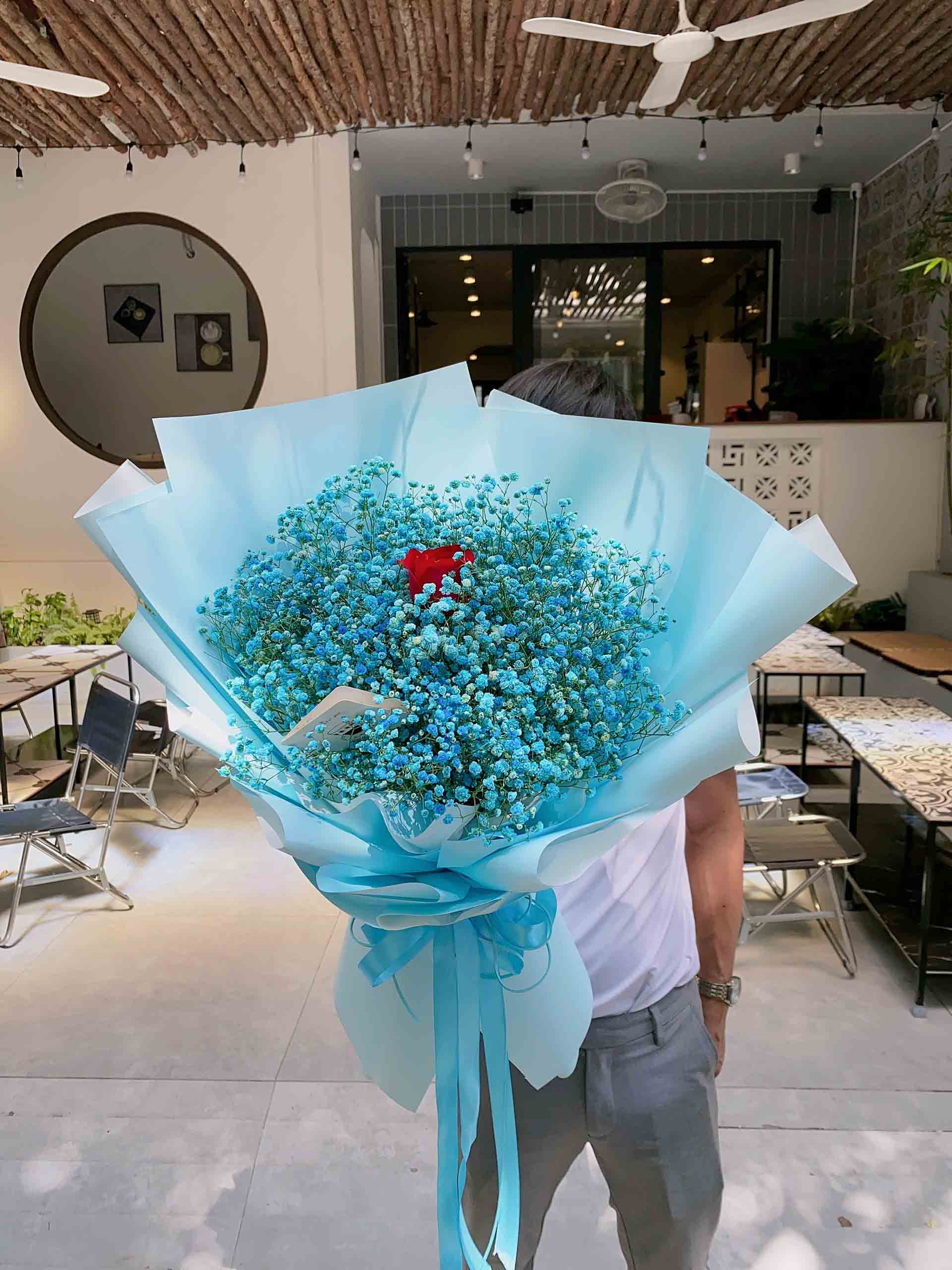 Bó hoa baby xanh xinh xắn tặng bạn gái| Hoa tươi Hà Nội