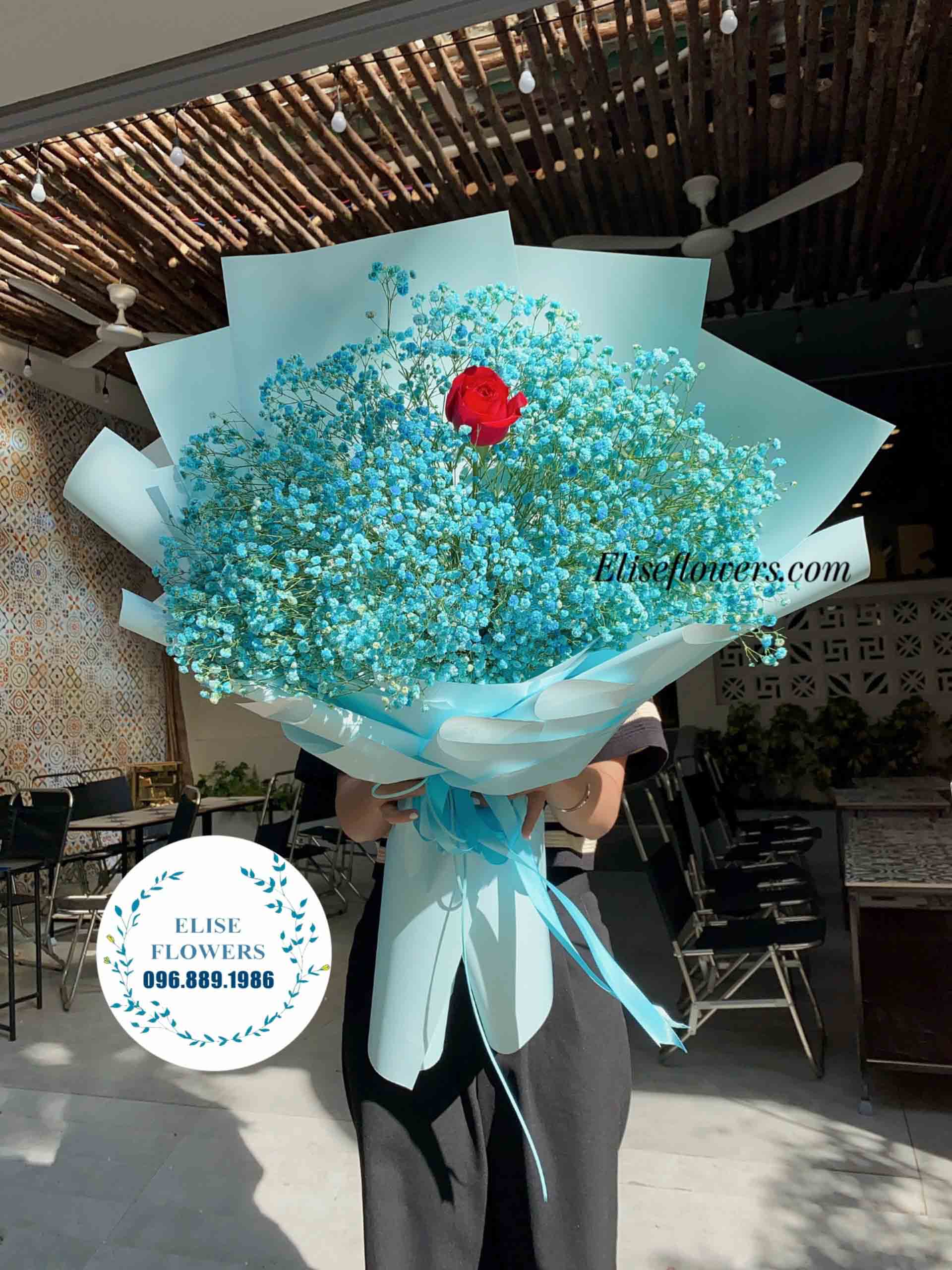 Bó hoa baby xanh xinh xắn tặng bạn gái - Bó hoa đẹp tại Cầu Giấy - Hà Nội