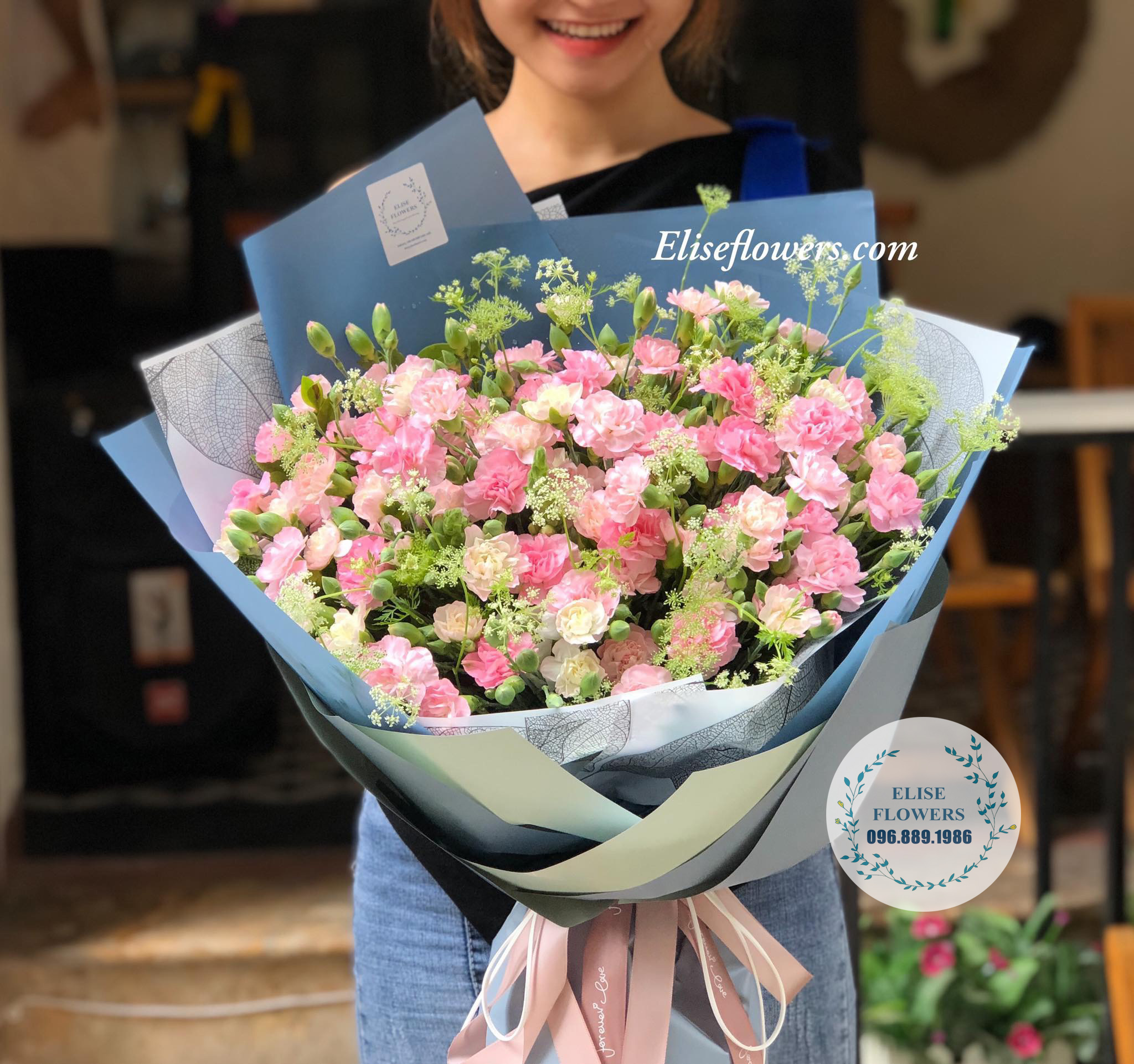 Bó hoa cẩm chướng đẹp - bó hoa sinh nhật đẹp ở Hà Nội