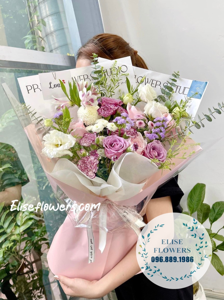 Bó hoa tươi ở HÀ NỘI. Điện hoa sinh nhật bạn thân đẹp. Liên hệ tiệm hoa Eliseflowers qua 0968891986  
