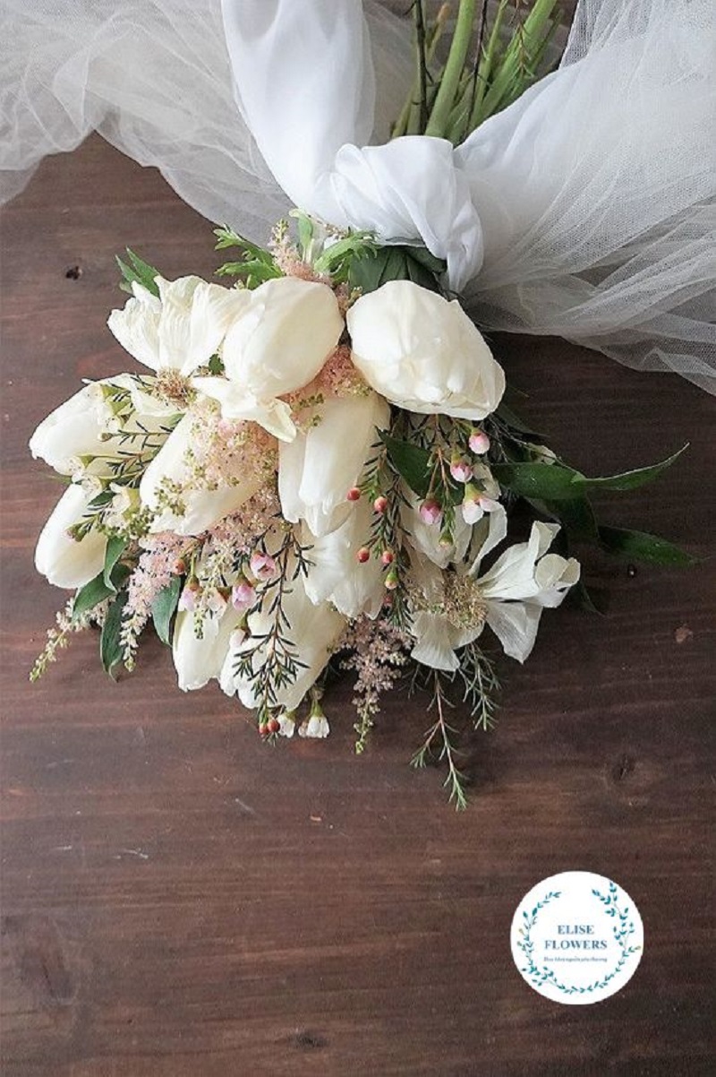 Hoa trà ngày cưới - Bó hoa đám cưới