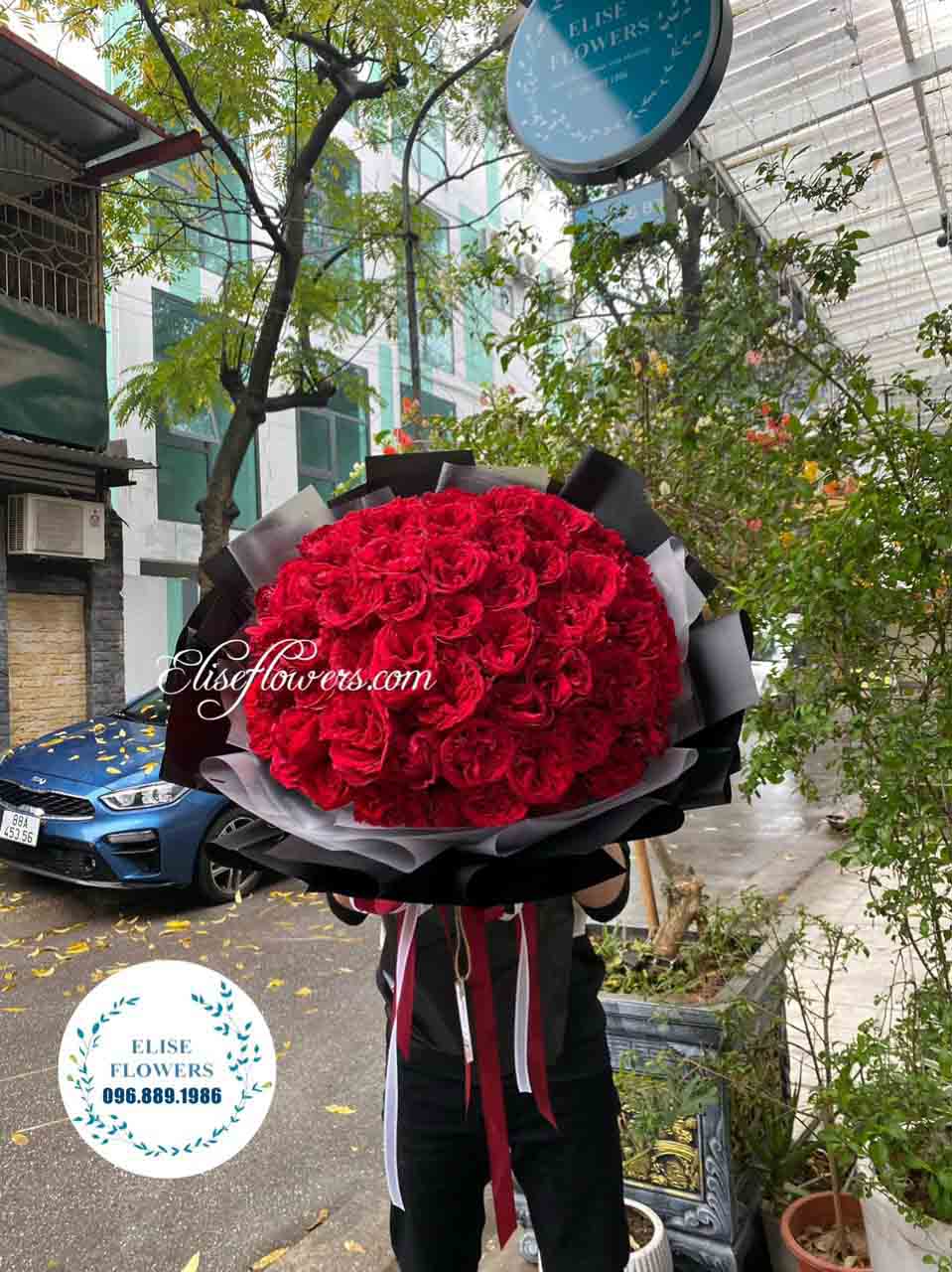 Bó hoa hồng đỏ đẹp | Bó hoa hồng Ohara siêu lãng mạn tặng bạn gái ngày Valentines | Điện hoa Valentines,8/3,... 