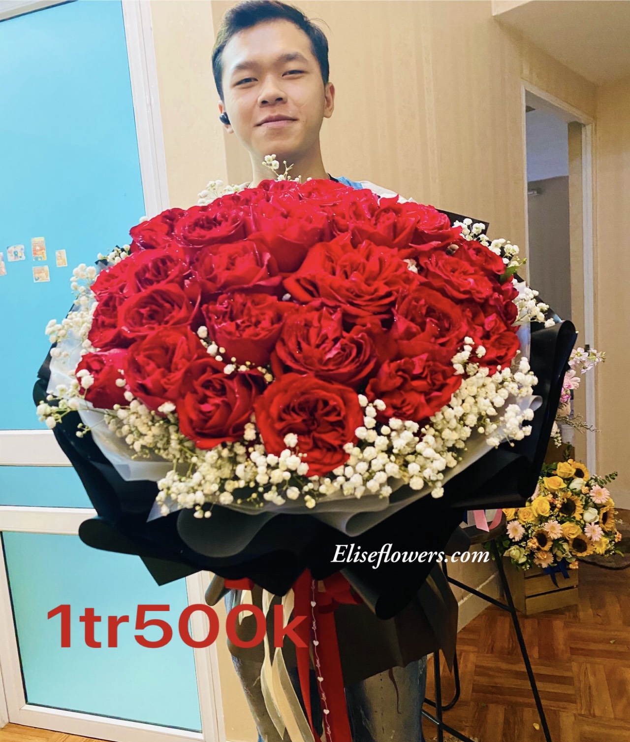 Bó hoa hồng đỏ nhập đẹp ở hà nội