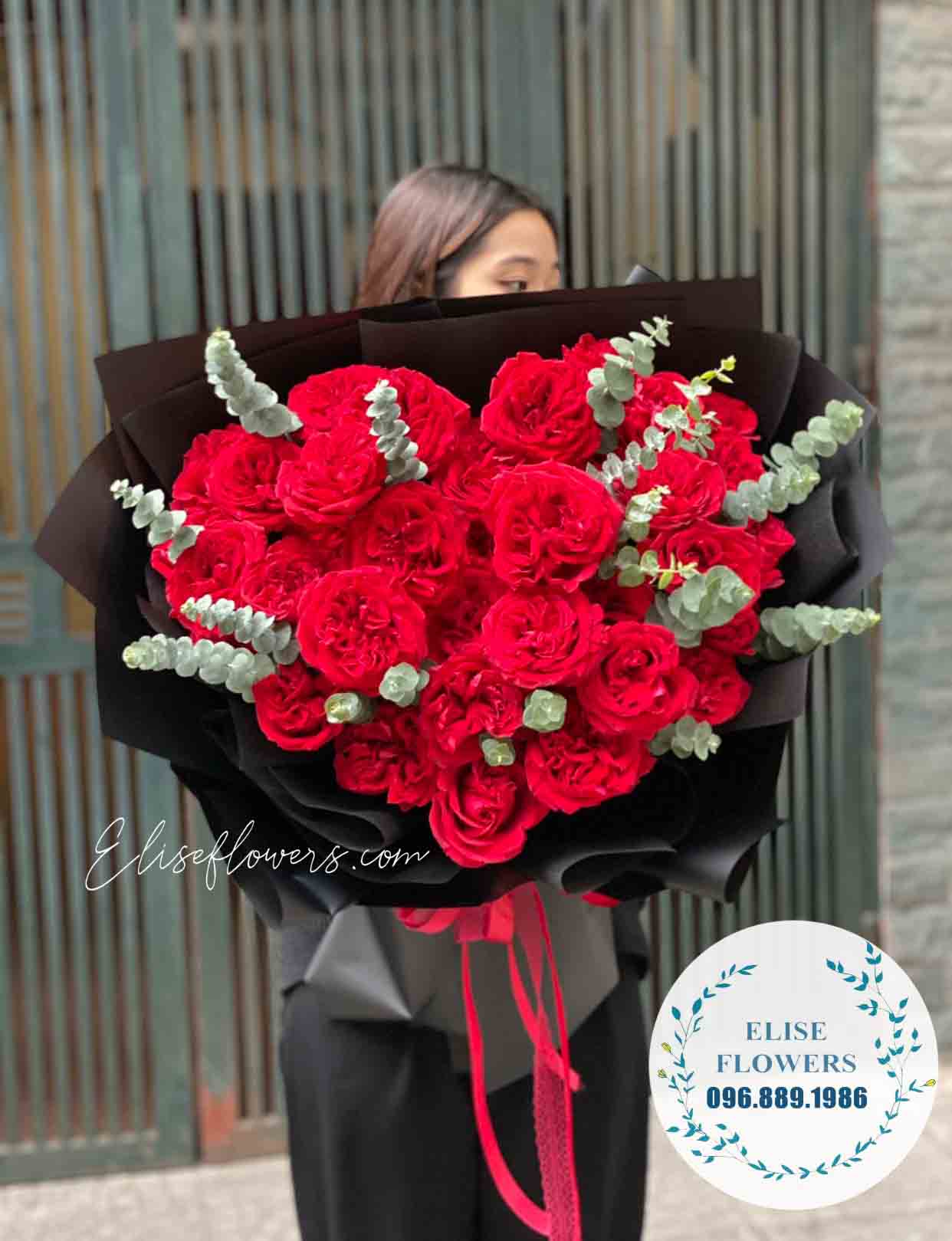 Bó hoa hồng đỏ đẹp | Hoa tươi Hà Nội | Bó hoa hồng hình trái tim tặng người yêu ngày valentine 