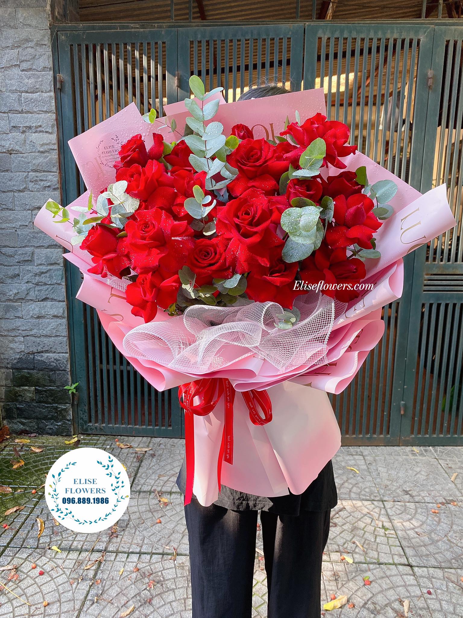 Bó hoa hồng đỏ đẹp - bó hoa hồng đỏ nhập khẩu giá 1triệu | Shop hoa tươi Hà Nội - Eliseflowers