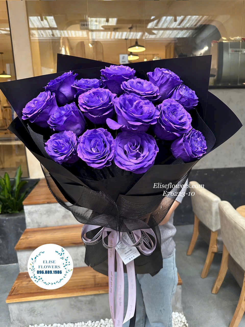 Bó hoa hồng tím Ecuador cao cấp. Đăt mua bó hoa hồng tím tặng sinh nhật mẹ
