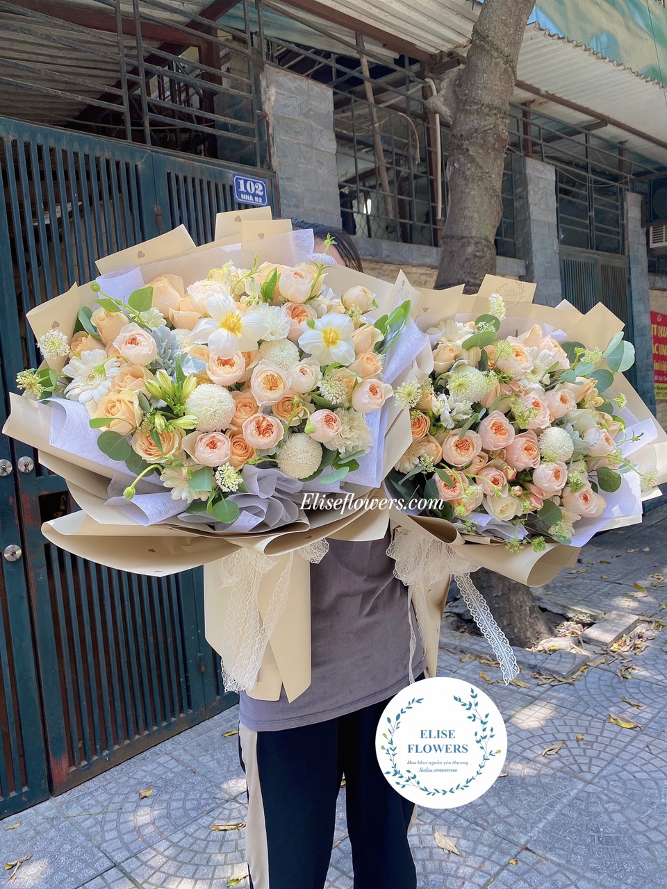 Bó hoa hồng ngoại Juliet đẹp thanh lịch | Eliseflowers - Bó hoa hồng ngoại Juliet đẹp ở Hà Nội