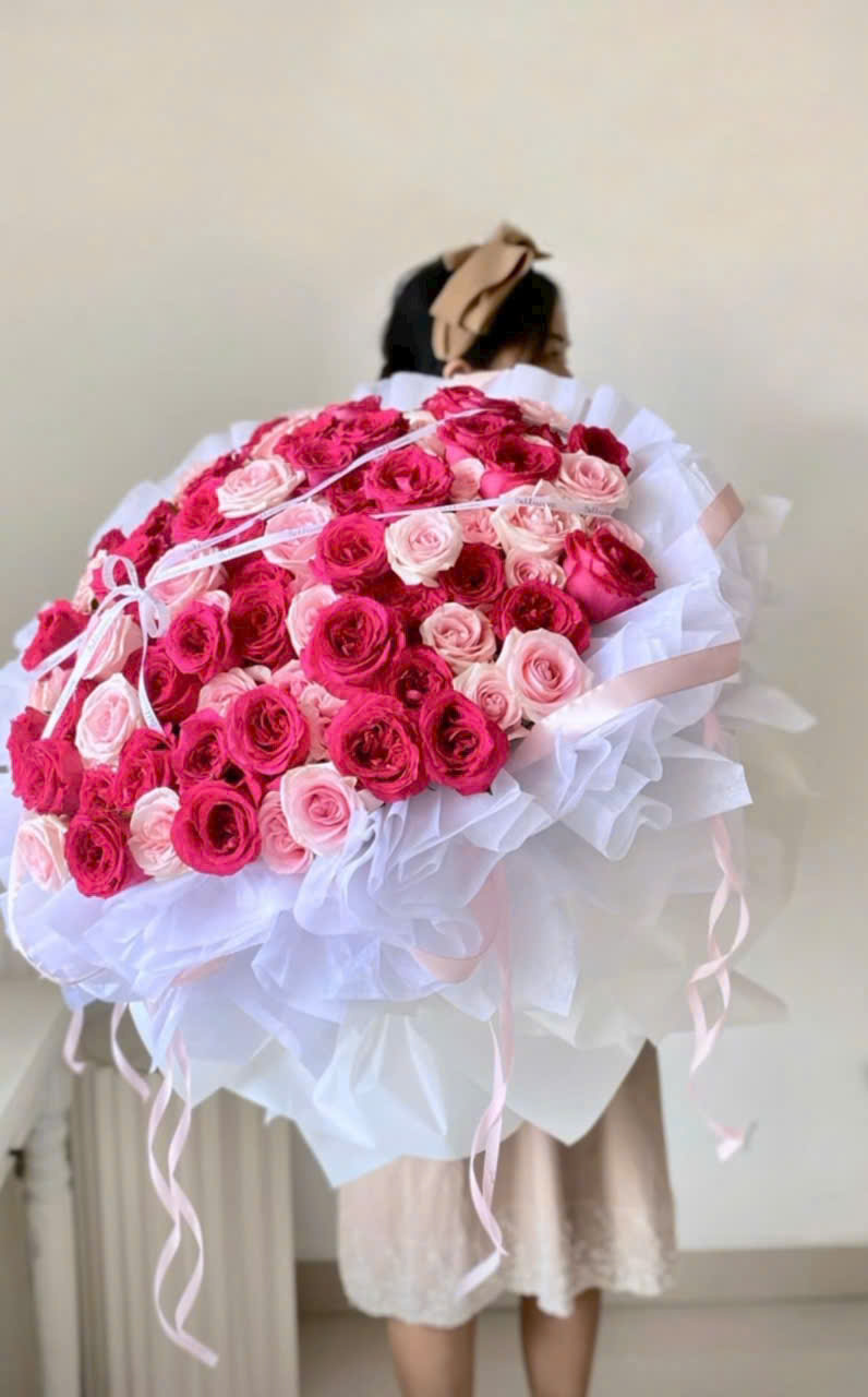 Bó hoa hồng Pinkfloy tặng bạn gái. Đặt hoa tặng bạn gái đẹp