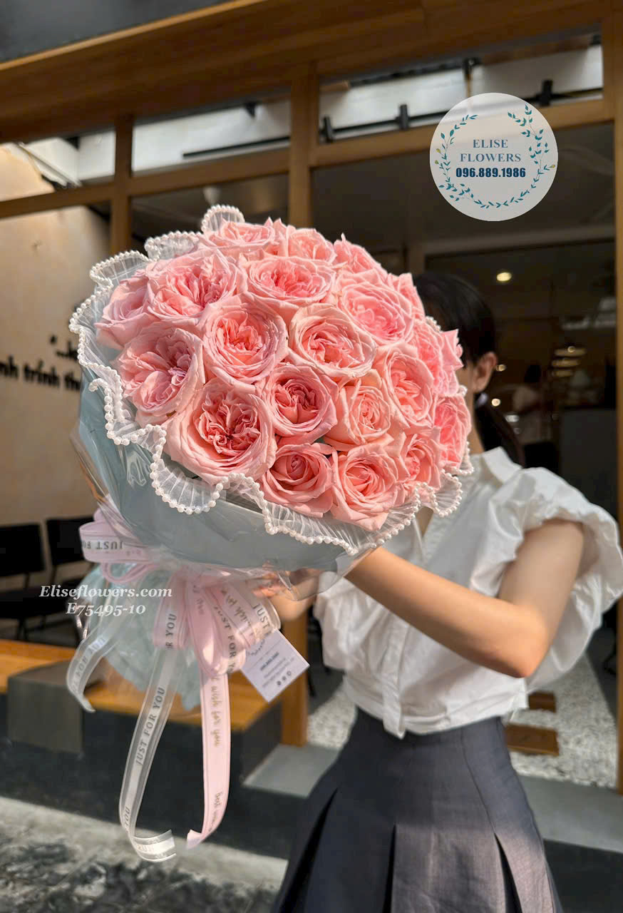 Bó hoa hồng Ohara hồng. Đặt mua bó hoa hồng Ohara hồng tặng 20-10