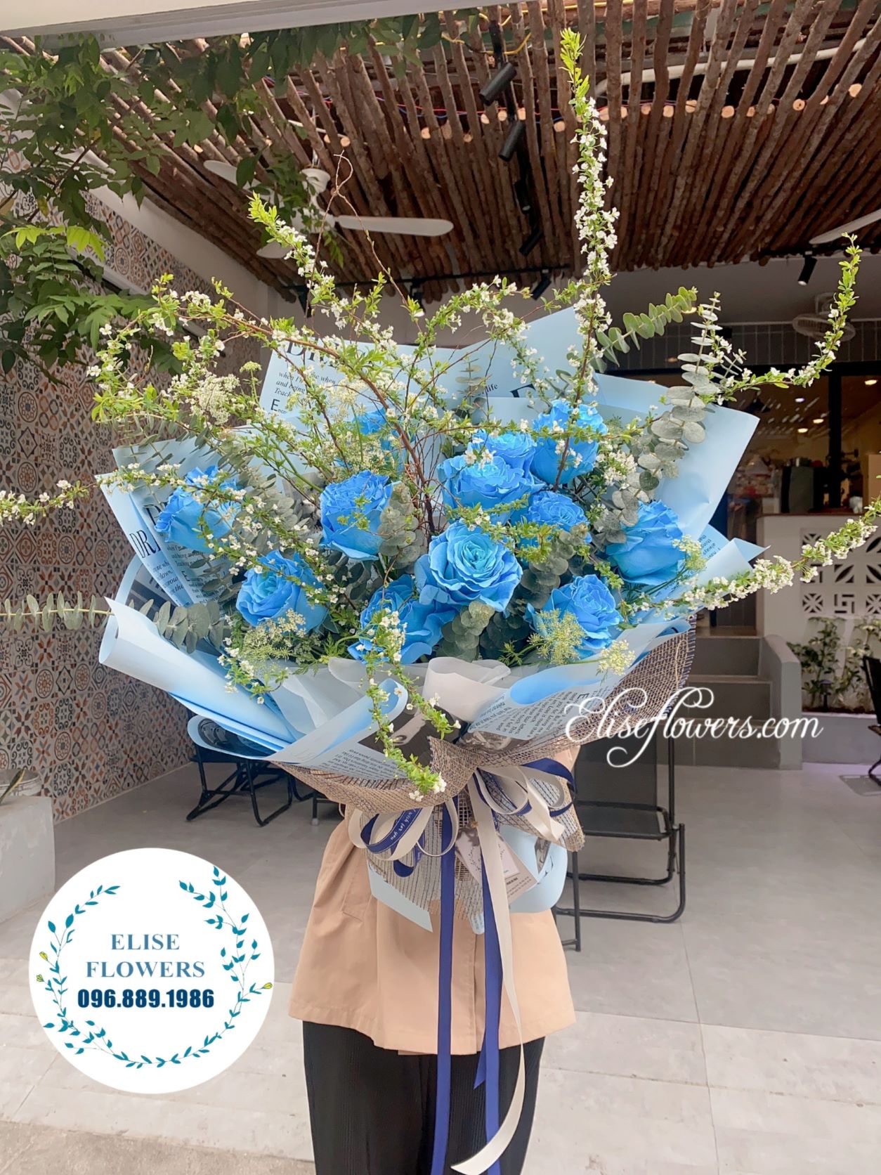 Bó hoa hồng xanh Ecuador sang chảnh | Bó hoa hồng xanh nhập khẩu | Bó hoa đẹp tại quận Đống Đa - Hà Nội