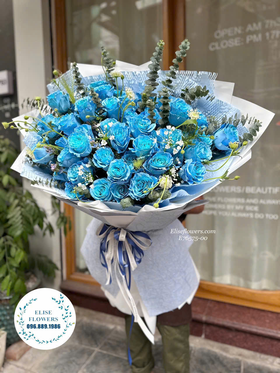 Đặt bó hoa hồng xanh Ecuador đẹp. Điện hoa hồng Ecuador xanh ở Hà Nội