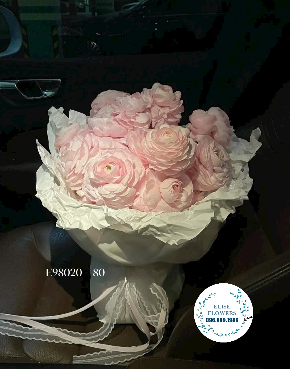 Bó hoa mao lương màu hồng phấn pastel. Đặt mua tại Elise Flowers.