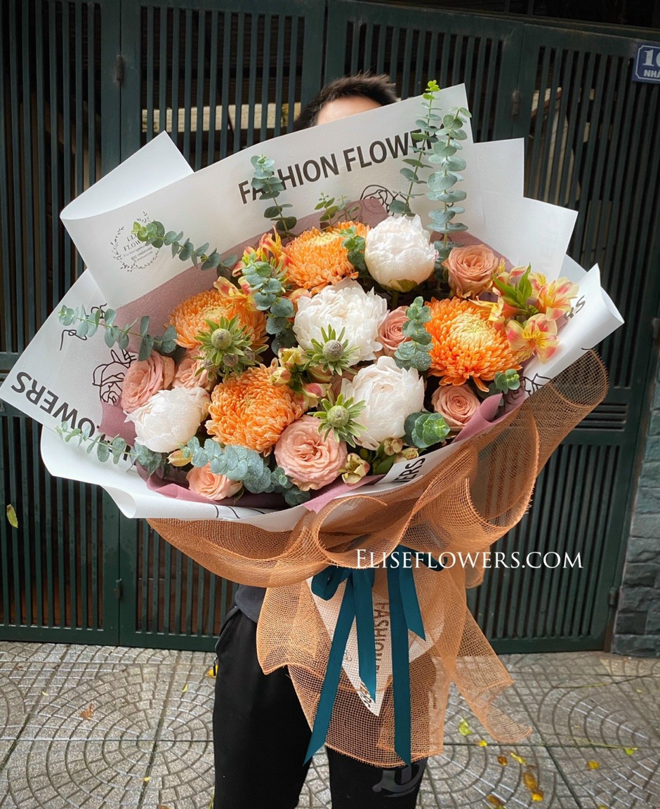 Bó hoa chúc mừng sinh nhật chồng yêu | Bó hoa đẹp tại quận Ba Đình - Hà Nội 