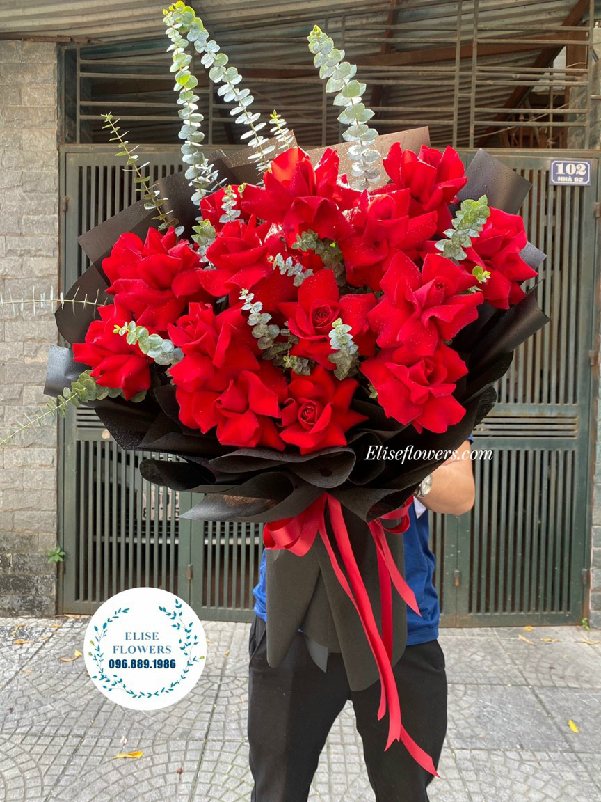 Bó hoa hồng đỏ nhập khẩu tặng người yêu | Bó hoa đẹp tại Eliseflowers