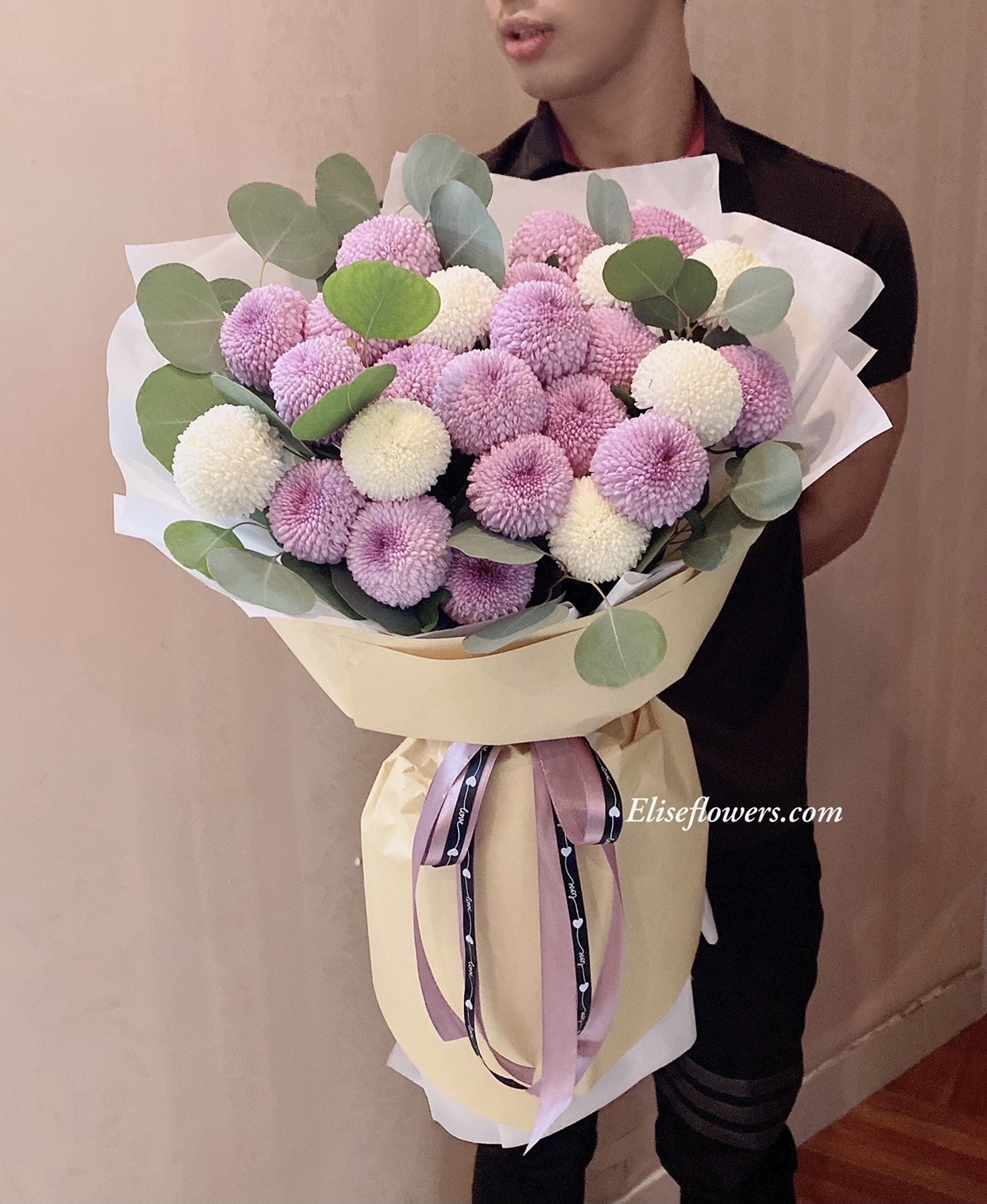 Bó hoa cúc pingpong tặng bạn gái mới quen, bó hoa làm quen đẹp, Shop hoa tươi gần đây, Hoa tươi đẹp quận Cầy Giấy, Hà Nội
