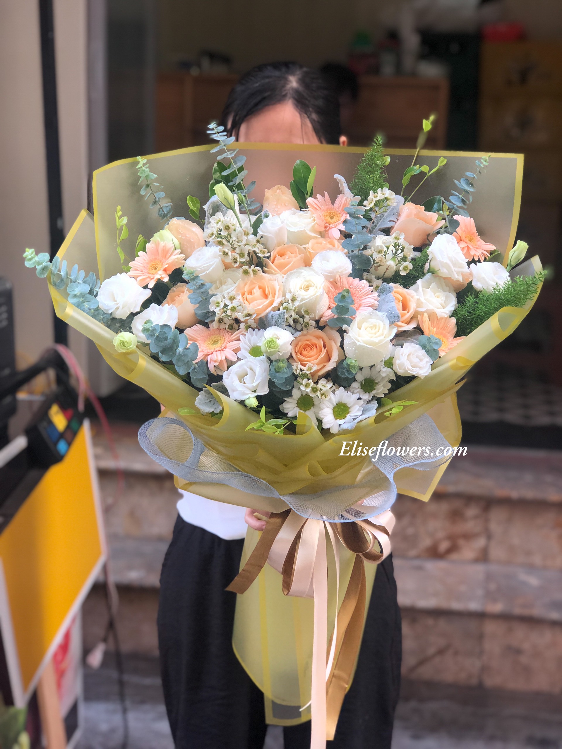 mẫu hoa hồng vàng đẹp - bó hoa hồng vàng đẹp - hoa sinh nhật đẹp 