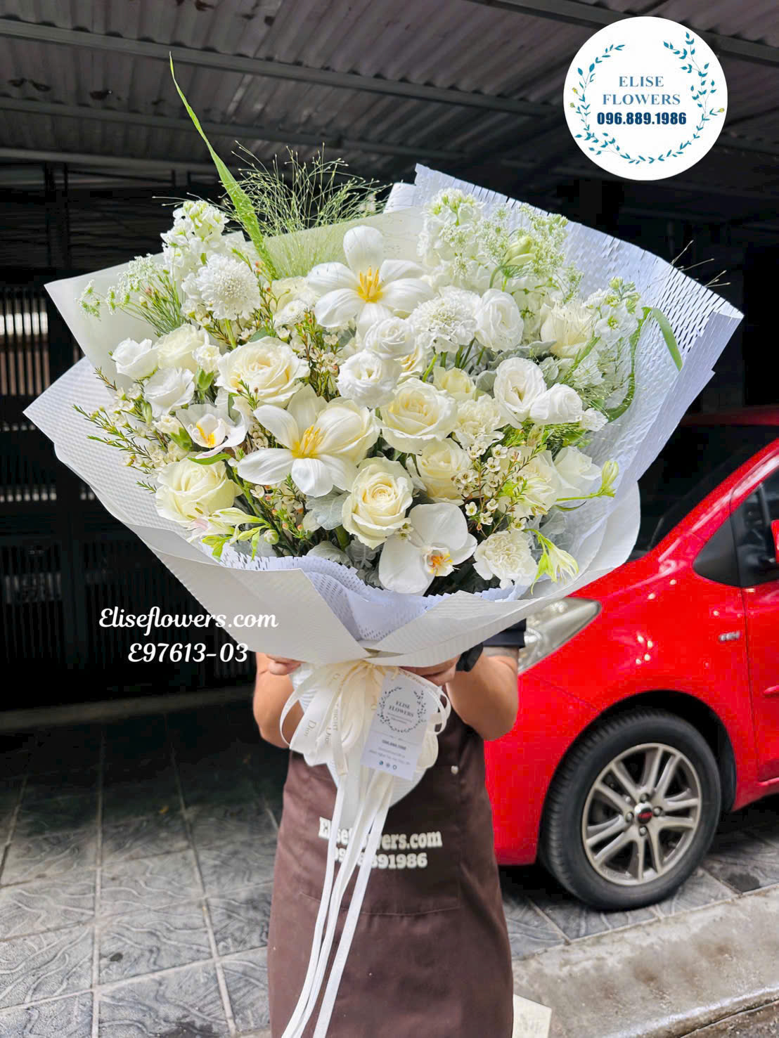 Bó hoa sinh nhật tone trắng | Hoa sinh nhật đẹp ở Hà Nội | Điện hoa sinh nhật 