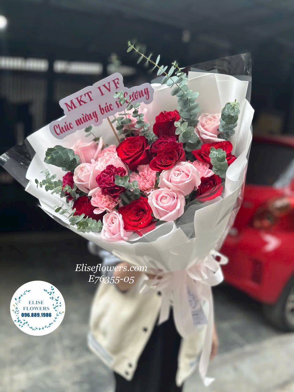 Bó hoa tone hồng tặng sinh nhật đẹp. Eliseflowers