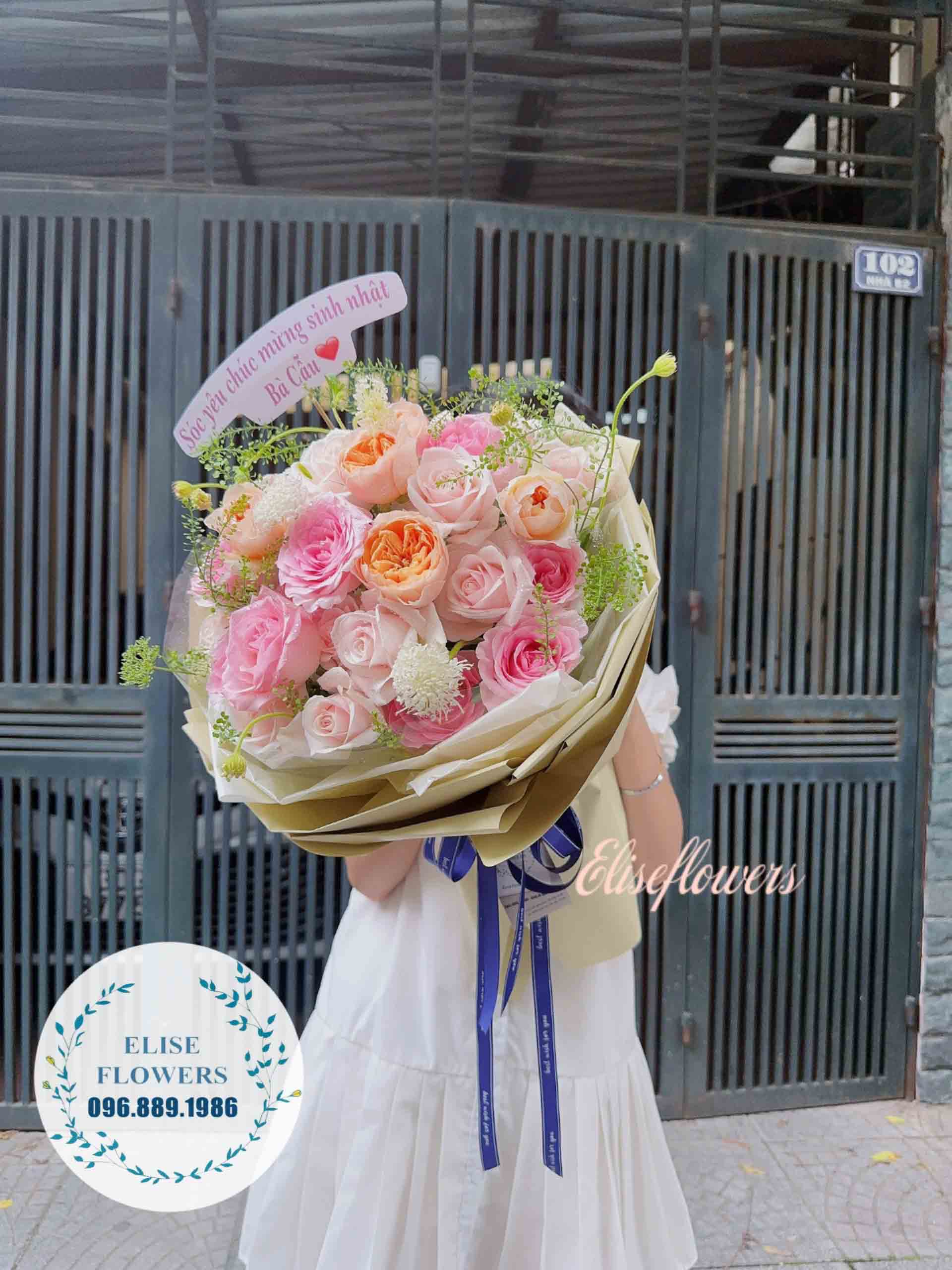 Bó hoa tươi chúc mừng sinh nhật bạn gái | Điện hoa bó đẹp tại quận Hai Bà Trưng